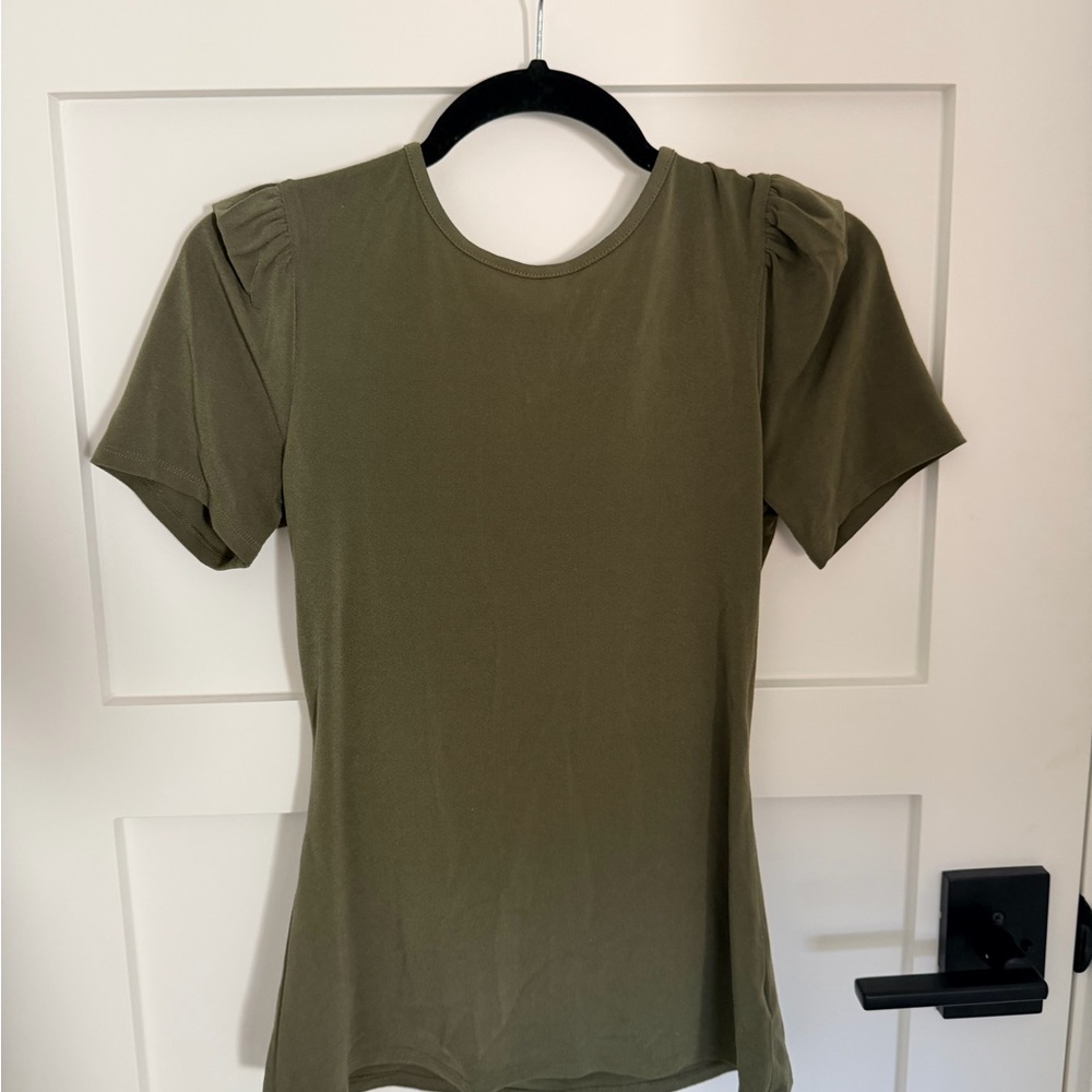Express Khaki Short Sleeve Women's Top